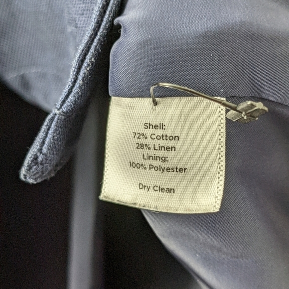 Talbots Cropped Navy cotton/linen blend jacket, size 4 GUC - Picture 5 of 5